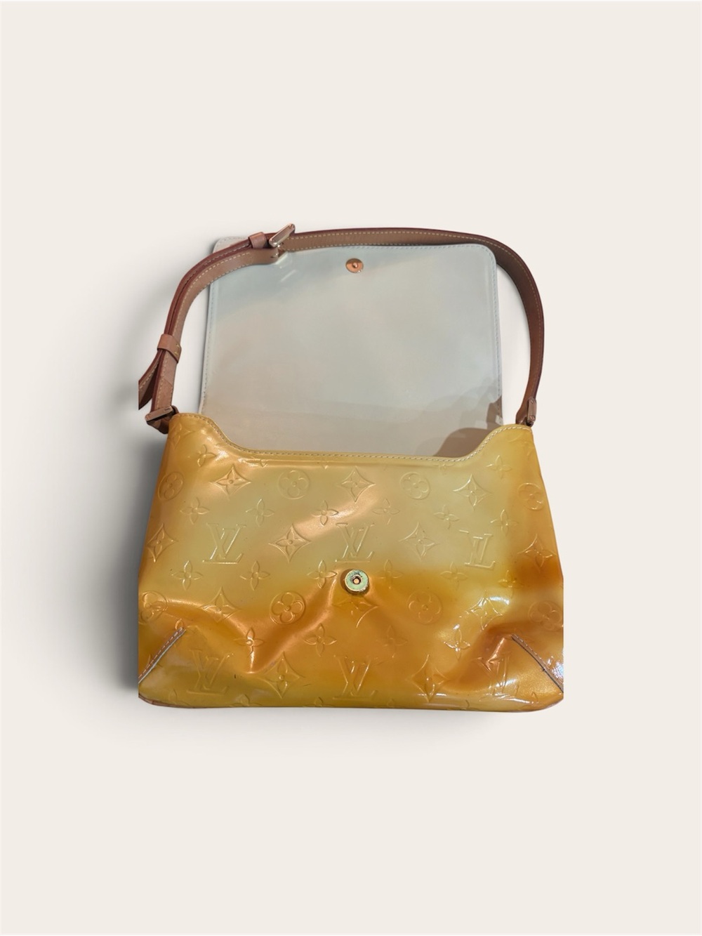 Louis Vuitton Yellow Vernis Monogram Flap Clutch - Picture 3 of 3